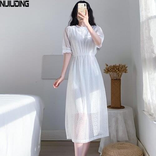 NIJIUDING White Summer Dresses