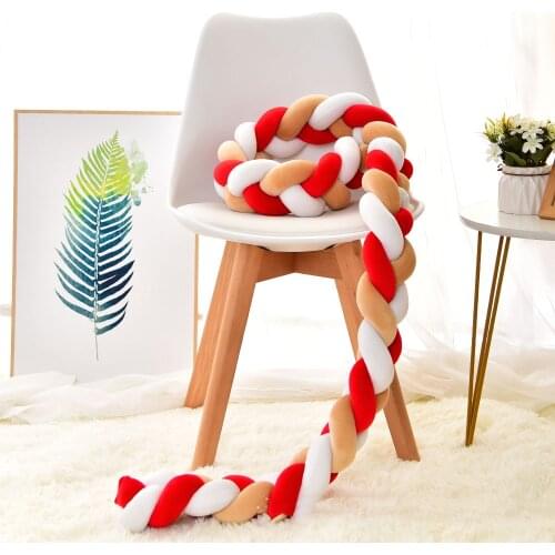 2021 INS new three-strand long woven twist braid DIY woven crib anti-collision bed circumference Baby bed protector