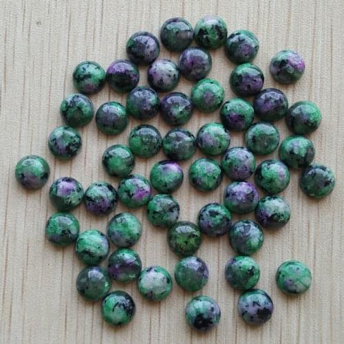 Wholesale 50pcs/lot fashion top quality natural red and green treasure round cab cabochon beads for jewelry Accessories 8mm free