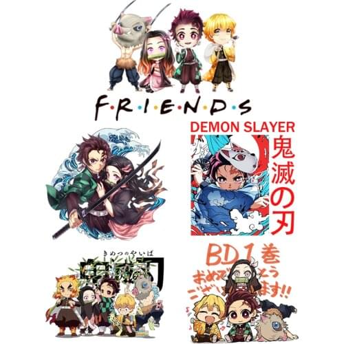 Popular Anime custom patch Demon Slayer Patch for clothes thermo-stickers for children stripes for jeans