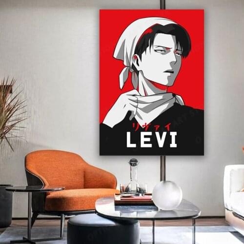 Levi Ackerman Attack on Titan Anime Decoration Prints Canvas Manga Home Decor Dorm Living Room Bedroom Poster Painting Wall Art