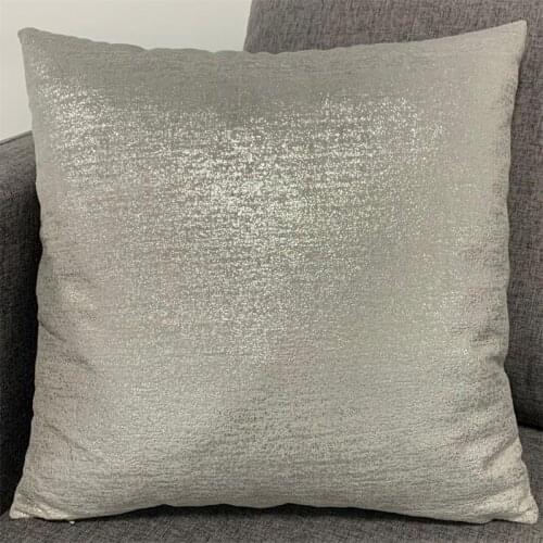 Luxury Brozing Light Grey Foil Cushion Cover Silver Stamping Cushion Basic Design Throw Pillow Case 40x40cm