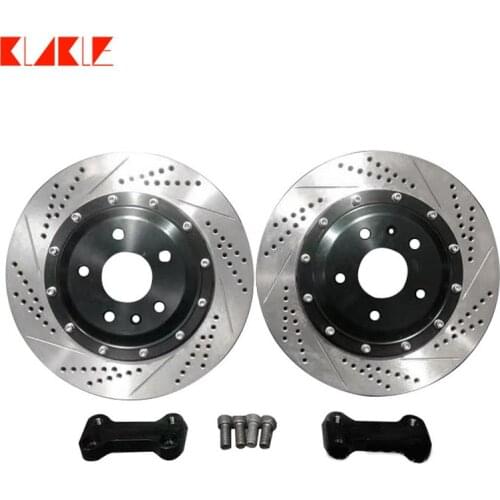 KLAKLE Auto Part 355*22MM Drilled Car Brake Disc For Audi RS3 Rear Car Brake caliper For Sale