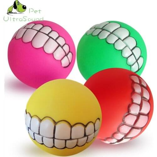 ULTRASOUND PET Funny Pets Dog Puppy Cat Ball Teeth Toy PVC Chew Sound Dogs Play Fetching Squeak Toys Pet Supplies For Tranning