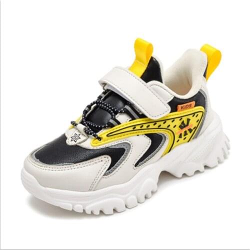2021 Spring Autumn Childrens Shoes Boys Fashion Low-cut Lightweight Sports Shoes Childrens High Quality Leather Shock Absorbi