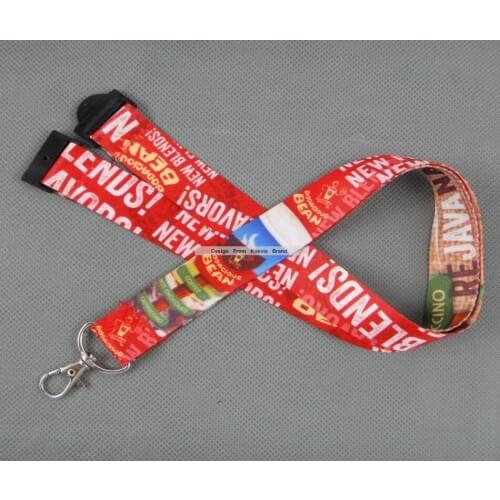 Custom Red Stripe Mobile Phone Straps With Safety Buckle Fashion Travel Hotel Landscape Lanyard For Gift 1 inch Width