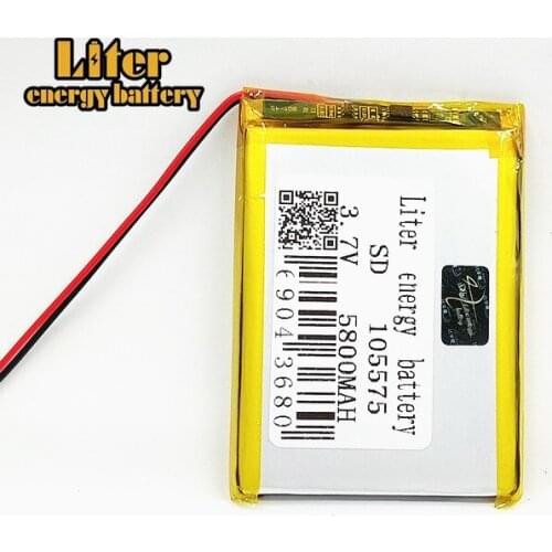 1/2/4Pcs 105575 3.7 V lithium polymer Rechargeable battery 5800 mah DIY mobile emergency power charging treasure Li-Po battery