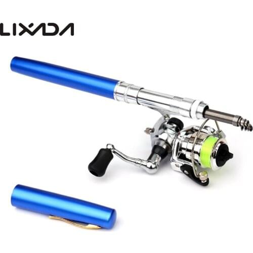 1M / 1.4M Mini Pocket Pen Shape Aluminum Alloy Fishing Rod Portable Baitcasting Rods Pole + Fishing Reel Set Combos Pesca