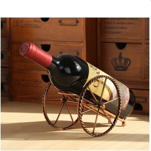 1PC Retro Metal Cube Wine Holder iron Red Wine Rack Home Beer whisky Bottles Support Tool Furnishings Accessories JL 217