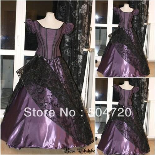 19 Century Satin Civil War Southern Belle Gown evening Dress/Victorian Lolita dresses/Gothic dress US6-26 V-304