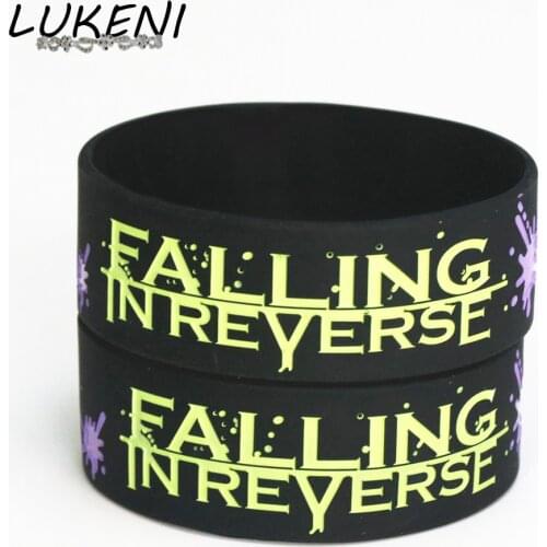 LUKENI 25PCS Wide Falling In Reverse Silicone Wristband For Music Fans Silicone Bracelets& Bangles Jewelry Gift Wholesale SH097