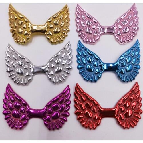 40pcs/lot 5x3.3cm Pu Angel wing appliques for clothing DIY handmade Children Hair Accessories and Clothes Sewing
