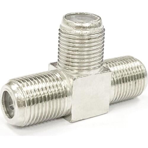 5pcs F Female switch 2xF Female RF coax adapter T type splitter for CATV British system