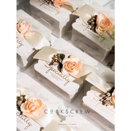 50 Pcs European Style Western-style Personality Wedding INS Wind Gray Marble Small Luxury Wedding Candy Box Packaging Bags
