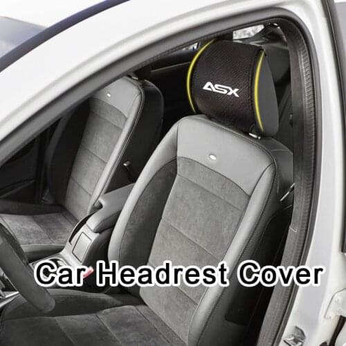Car Decor Headrest Cover For Mitsubishi ASX Accessories Auto Seat Back Support Cushion With Pockets Carbon Fiber Massager Pad