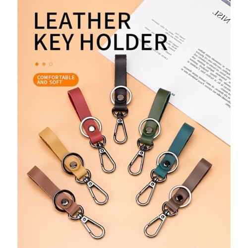 Anti-lost Car Keychain Phone Number Card Keyring Auto Vehicle Leather Key Chain Accessories