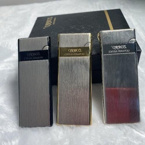 Butane Open Flame Lighter New Ultra-Thin Zorro Pure Copper Grinding Wheel Inflatable Lighter Cigarette Accessories Men Gift