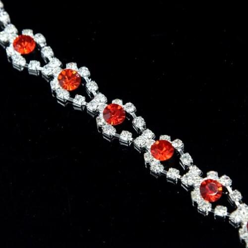 5Yards 14mm Clear Crystal Rhinestone Chain Trim Bridal Costume Waist Decor DIY Craft