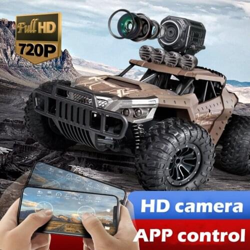 Infant Shining High-Speed Remote Control Car with HD Camera 720p off-Road Military RC Climbing Car Bigfoot Boy Childrens Toys
