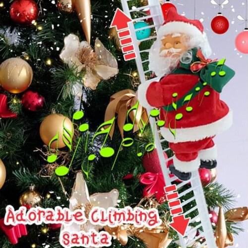 Electric Santa Claus Climb Ladder Christmas Hanging Decoration Christmas Tree Ornaments Party Kids Gifts Dropshipping