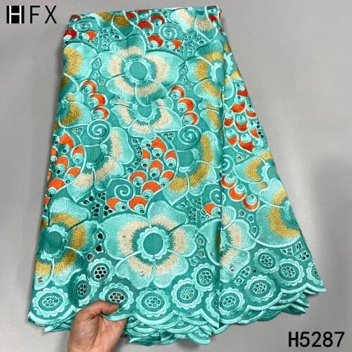 HFX 2021 High Quality Swiss Voile Lace In Switzerland 100%Cotton Heavy Soft Swiss Lace Embroidery Brode For Sewing 5 yards