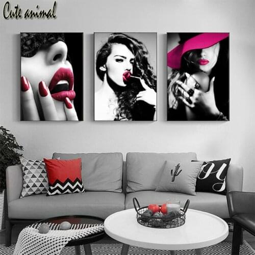 Diy 5D diamond painting kits 3pcs full square drill Woman sexy red lips diamond mosaic embroidery cross stitch handicraft gift