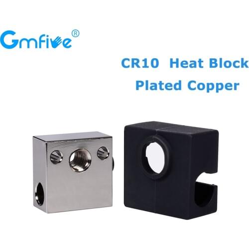 GmFive CR10 Heated Block Plated Copper Heat Block Hotend Mk8 nozzle For BMG Extruder CR10/S Pro Ender 3 Upgrade 3D Printer Parts