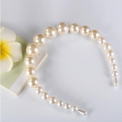 Fashion Pearl Girl Hair Accessories Luxury Big Pearl Hair Band Womens Headband Wedding Party Accessories Wholesale