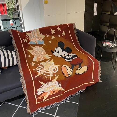 Disney Red Mickey Mouse Casual Line Blanket Bedroom Living Room Decorative for Adult Teen Kids Nap Leisure Shawl Gifts 125x150cm