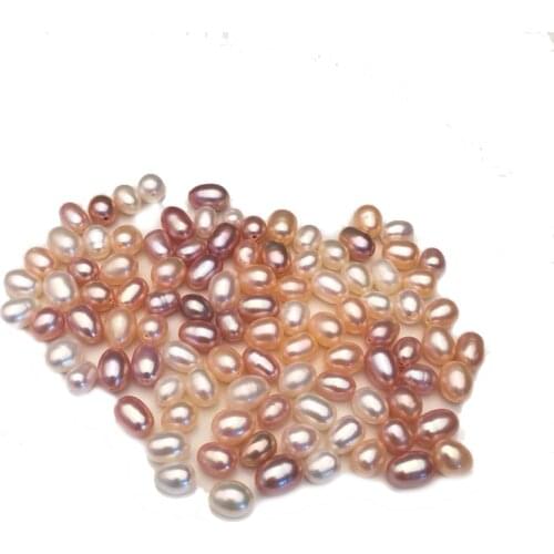 Wholesale Natural White Freshwater Oyster Pearls 6-7MM Natural Color Rice Oval Pearls DIY Jewelry Beads AAA Whole Hole Drilled