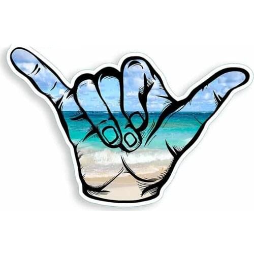 Beach Hang Loose Surf Hawaii Anime Funny Car Stickers Vinyl JDM Trunk Truck Graphics Cover Scratches Waterproof Car Accessories