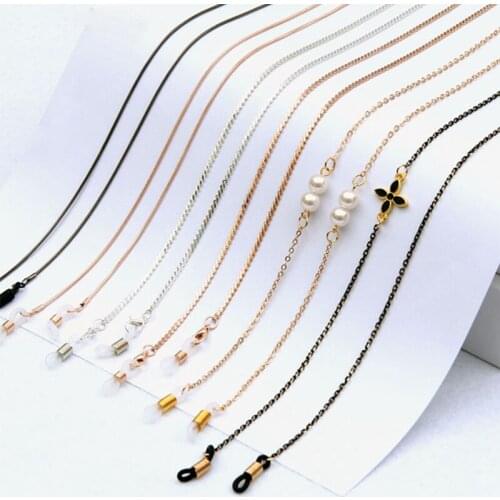 Variety of Beaded Chain Hanging Neck Necklace White Pearl Golden Mask Chain Plant Necklace Out Hundred Matching Accessories Gift