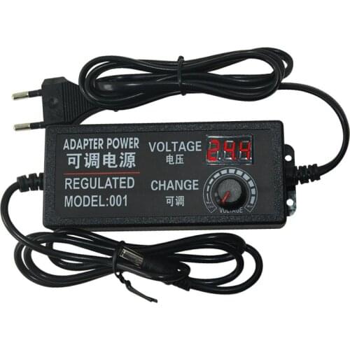 EU Plug Adjustable AC To DC 3V-24V Universal Adapter With Display Screen Voltage Regulated Power Supply Adatpor 24V