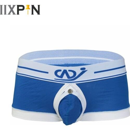 Sexy Men Boxers Shorts Sexy Male Gay Penis Pouch Underwear Back Open Front Removable Pouch Underpants Jockstraps Male Sex Briefs