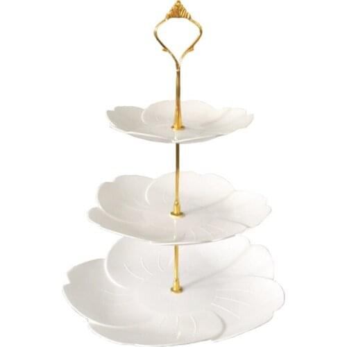 Detachable Cake Stand European Style 3 Tier Pastry Cupcake Fruit Plate Serving GXMA