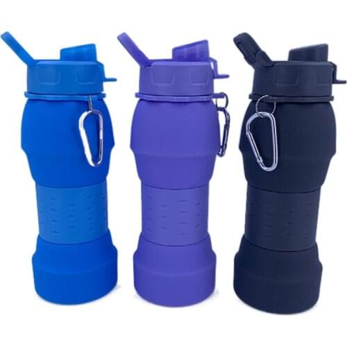 Silicone Folding Kettle Large Capacity 600ml Outdoor Portable Sports Cup cute water bottle Outdoor portable sports water cup