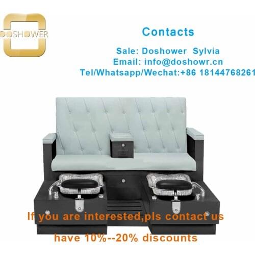 Spa bench with color glass bowl for manicure and pedicure chair comfortable