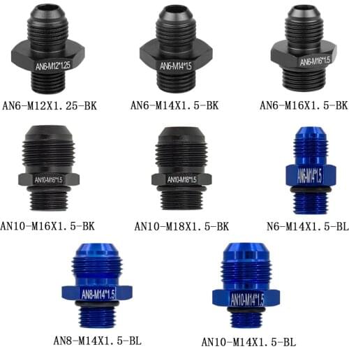 Universal AN6 AN8 AN10 to M14*1.5 M16*1.5 M18*1.5 Straight Fuel Oil Air Hose Fitting Male Adapter Car Auto accessories