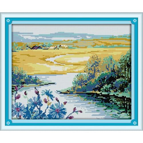 Everlasting Love Beautiful Spring Season Chinese Cross Stitch Kits cEcological Cotton Stamped DIY New Year Christmas Decorations