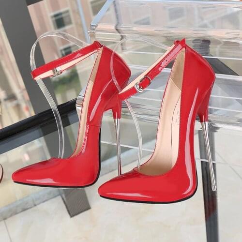 Ladies Metal Heels Pumps Shoes Women Big Size 35-44 Spring Autumn Pointed Toe Fashion Party Causal High Heel Shoes DB0028