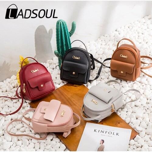 LADSOUL Multi-Function Small Bagpack Mini Backpack Women PU Leather Shoulder Bag For Teenage Female Ladies School Backpack