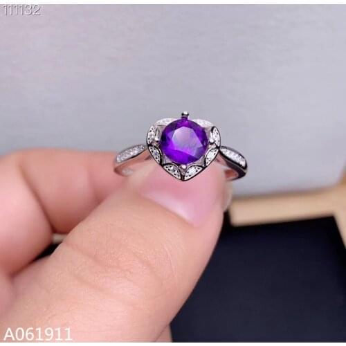 KJJEAXCMY fine jewelry Amethyst 925 sterling silver new gemstone women ring luxury