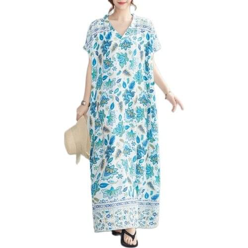 ARCSINX Summer Dresses Woman Summer 2021 Fashion Sleeveless Cotton Foral Dresses For Women 4XL 5XL 6XL Plus Size Women Clothing
