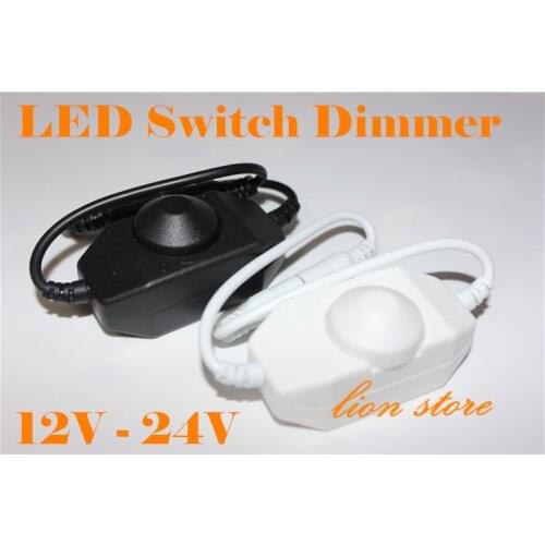 1Pcs New Mini LED Brightness Adjust Switch Dimmer Controller for 3528 5050 5630 Single Color LED Strip Light 12V - 24V
