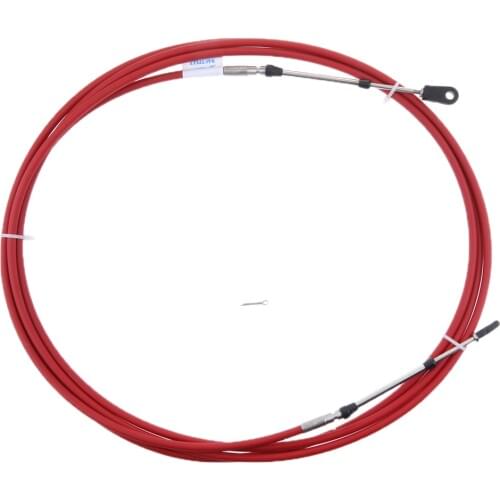 2Pcs 21Ft Boat Marine Motor Engine Throttle Cable Control Lever Steering System for Yamaha Outboard Red/Black