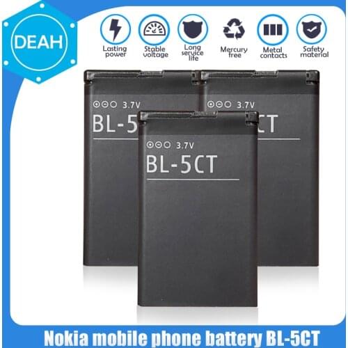3.7V 1050mAh BL-5CT BL 5CT BL5CT Replacement Phone Battery For Nokia 3720 5220 5220XM 6730 6330 6303i C5-02 C3-01 C5-00 C6-01