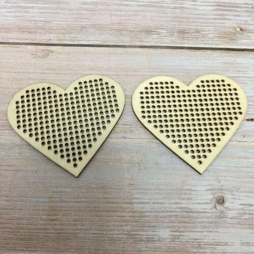 50pcs laser cut wooden heart shape decor wood embellishment craft cross stitch
