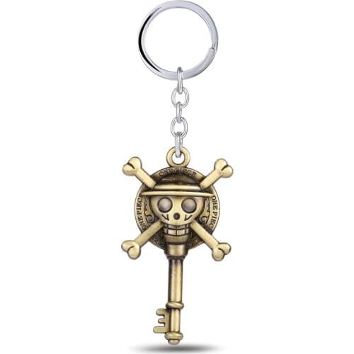 Accessory Movie Keychain One Piece Luffy Key Chains Skeleton Key Pendants Keyring Ornament