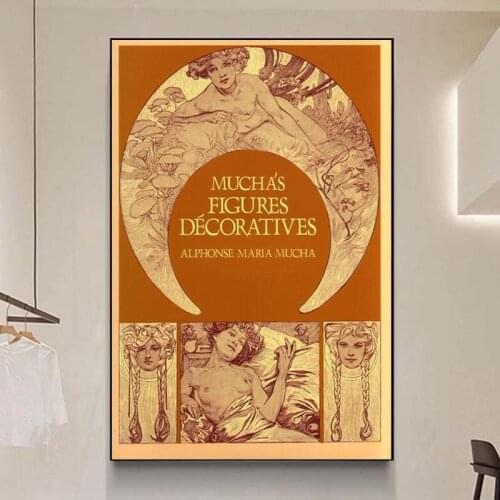 Alphonse Mucha Vintage Illustration Canvas Paintings On the Wall Art Posters And Prints Mucha Art Nouveau Pictures Home Decor