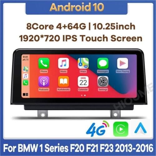 10.25" 8Core CPU 8G RAM Android 10 Car Multimedia Player GPS Navigation Radio for BMW 1 Series F20 F21 2013-2017 IPS Screen